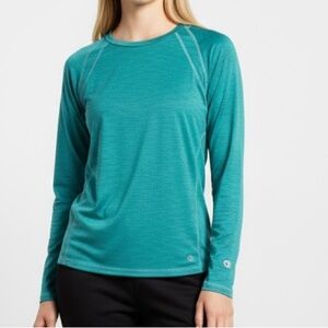 CHAMPION · WOMEN'S ELITE TEAL/GREEN LONG SLEEVE ATHLETIC TOP - SIZE M